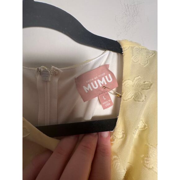 Show Me Your Mumu Merritt Yellow Mini Dress Size Large - Picture 4 of 8